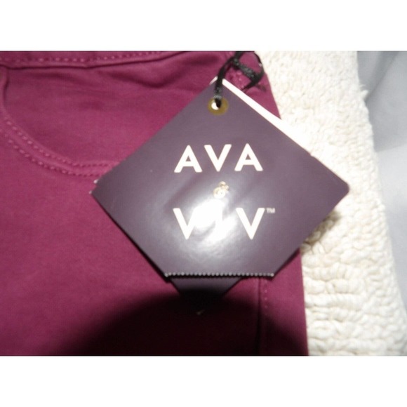 AVA & VIV Womens Magenta High Rise Stretch Skinny Ankle Jeans Size 24W - Picture 9 of 9